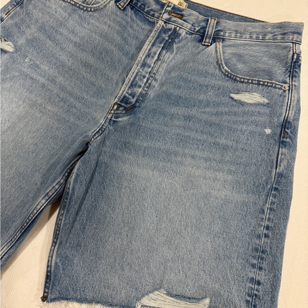 Madewell Light Blue Long Baggy Denim Shorts - Picture 3 of 10
